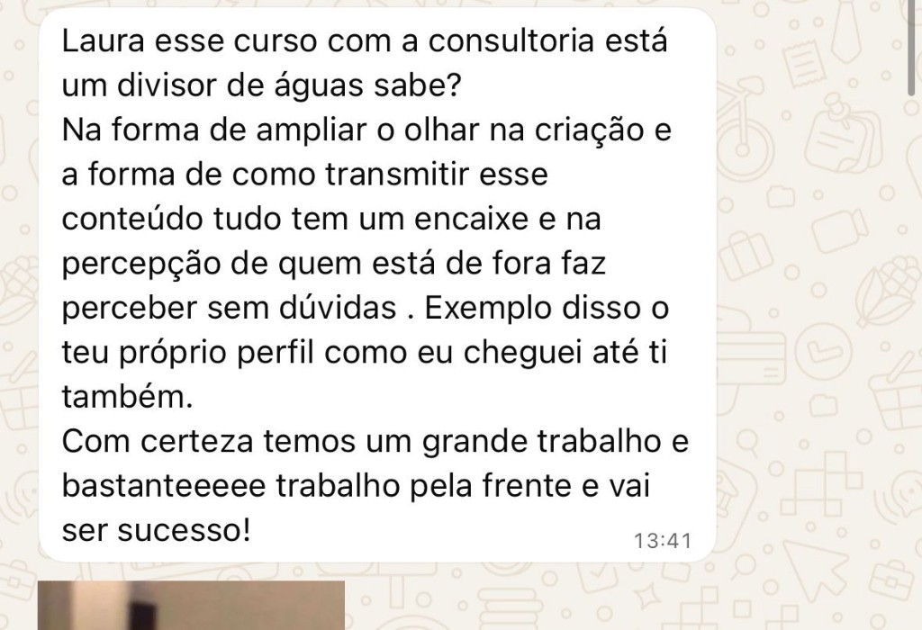 Depoimento de aluna sobre o método
